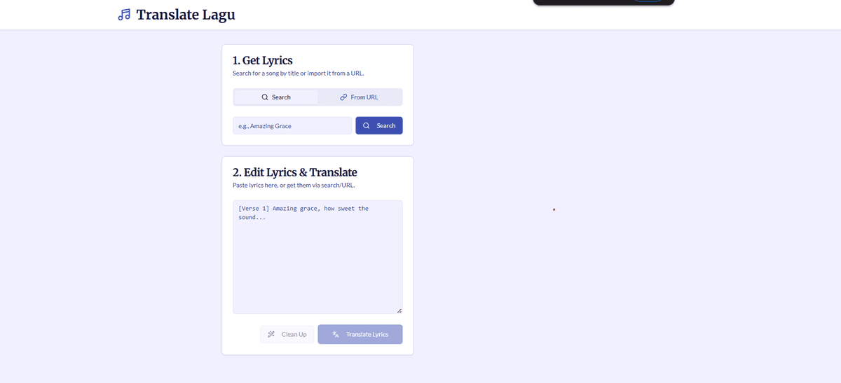 Translate Lagu (Lyric Translator)